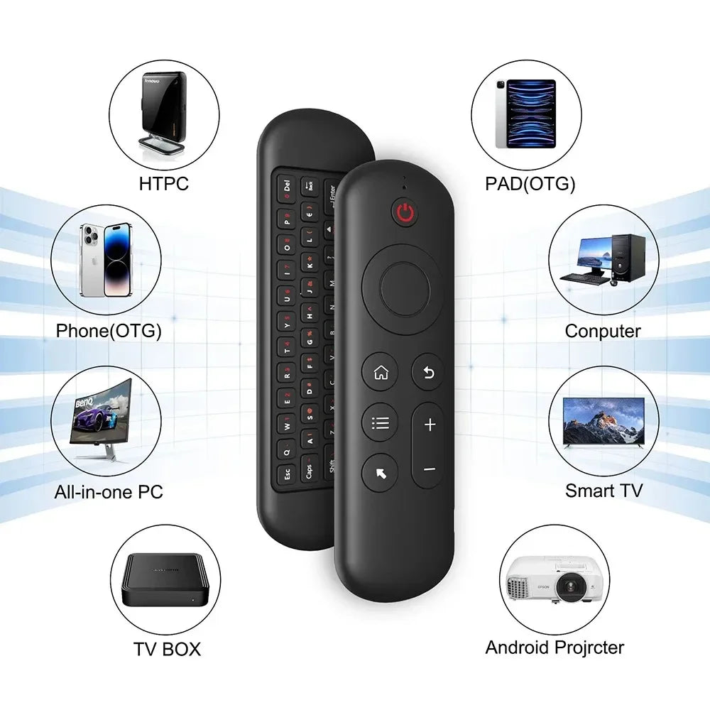 Remote Control Air Mouse Voice Gyroscope 7 Color Backlit Mini Keyboard Dual Mode 2.4G BT5.2 Wireless For Android Smart TV Box PC
