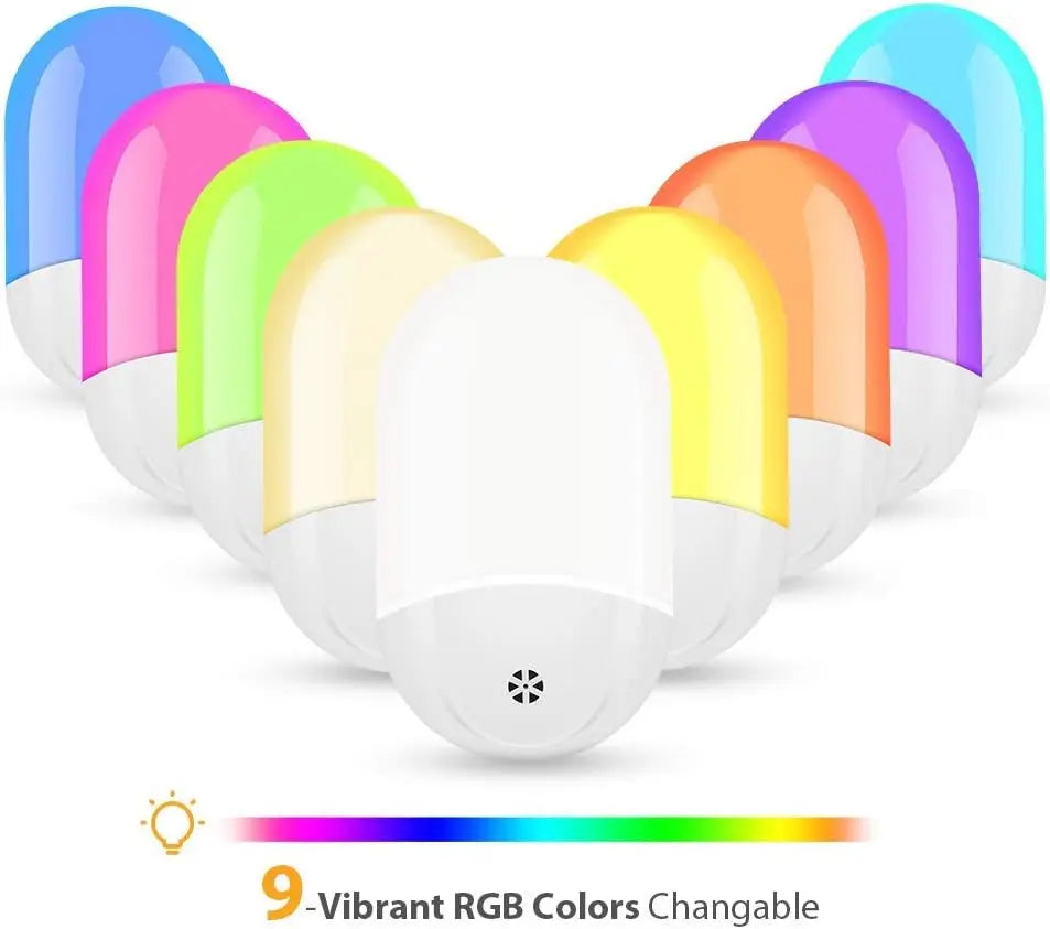 Baby Night Lamp Warm LED Bedside Lamp with Plug-in Wall Remote Control  Kawaii Room Decor RGB Multicolor Light