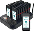 Waterproof Wireless 16-Pager Paging System 200m Range for Restaurants Food Trucks Nursing Home Vibration Flashing Buzzer Call