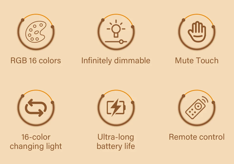 Table Lamp Bedside Lamp For Bedroom 16 Color Changing Touch Night Light RGB Remote Dimmable Rechargeable Portable Room Light