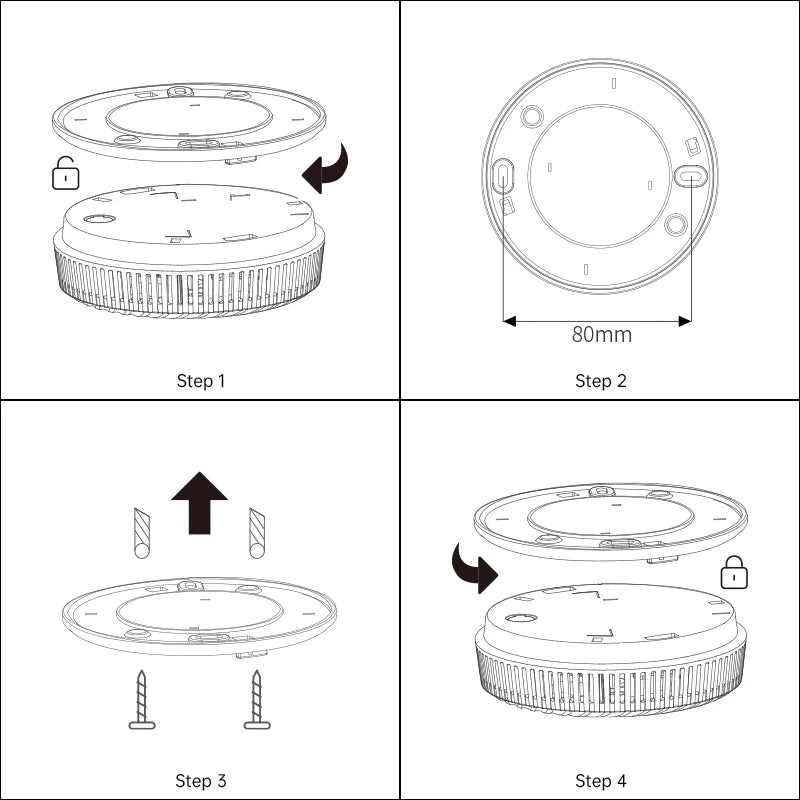 WiFi Tuya Smart Smoke Detector With Built-in 10 Year Lithium Battery For Parlor Room Kitchen Shop Fire Inspection Alarm Sensor