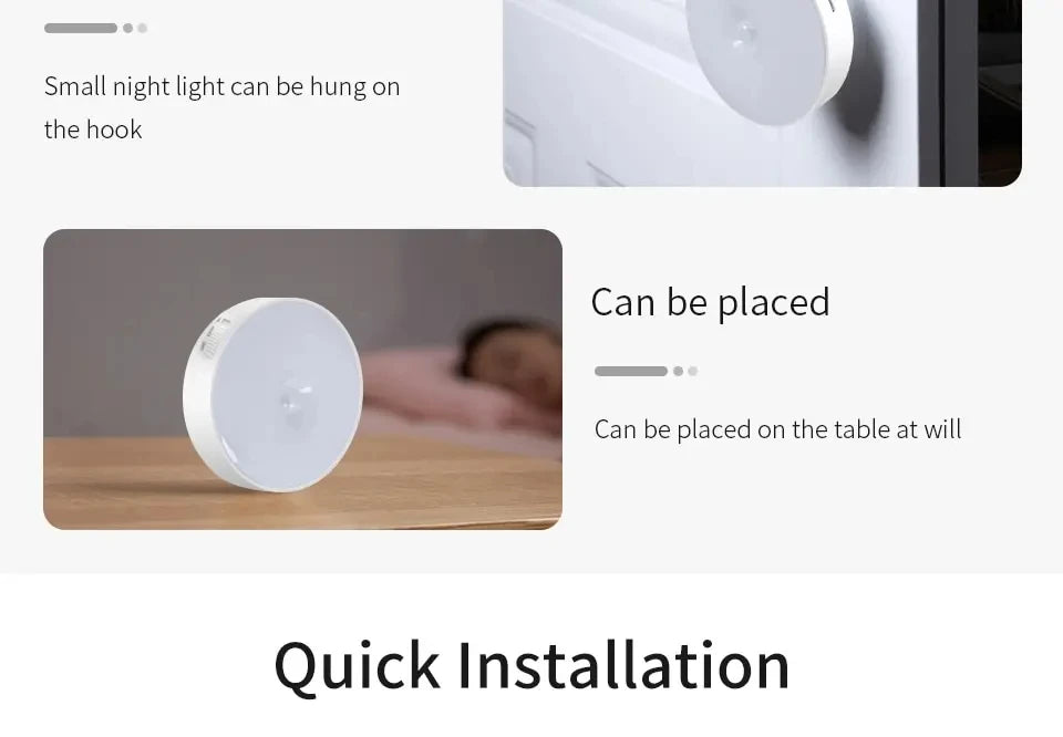 PIR Motion Sensor LED Night Light USB Rechargeable Bedroom Night Lamp Kitchen Cabinet Wardrobe Lamp Stairs Hallway Closet Lights