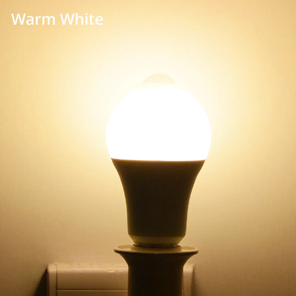 E27 12W 15W 18W 20W LED Night Light Bulb Smart PIR Motion Sensor Lamp AC110V-220V For Stair Toilet Porch Garage Balcony Bathroom