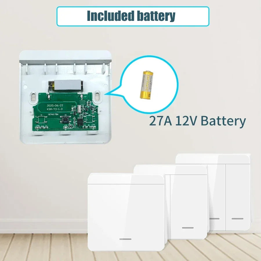 Wireless Light Wall Switch Relay Receiver RF 433Mhz 10A 110V 220V 1/2/3Gang Panel Switch Remote Control Interruptor for LED Lamp