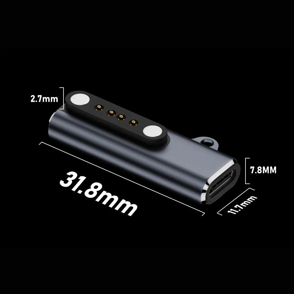 Suitable for Shokz devices bone transfer headset/smart watch charging adapter USB-C to 7.62MM 2-pin/4-pin magnetic charging port