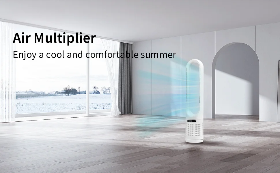 Smart Interior Modern and Luxurious Design 20W Electric air Cooling Bladeless Fan 8 Speeds