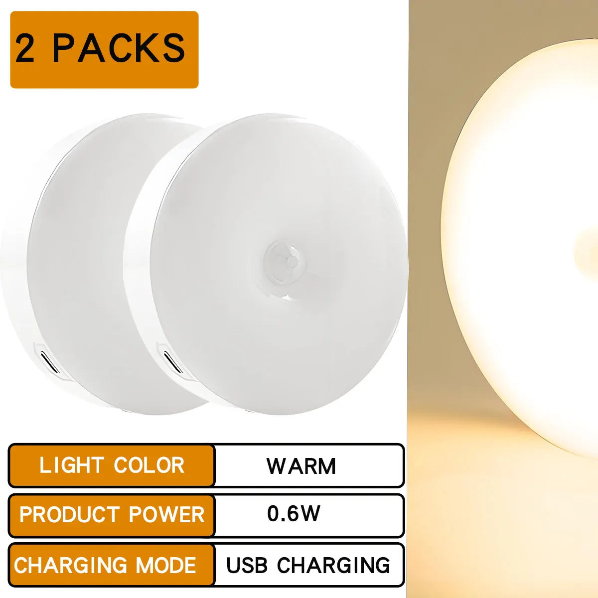 LED Night Light Smart Human Body Sensor with Digital Sensor Head Magnetic Suction Wireless-Use Eye Protect Night Lamp