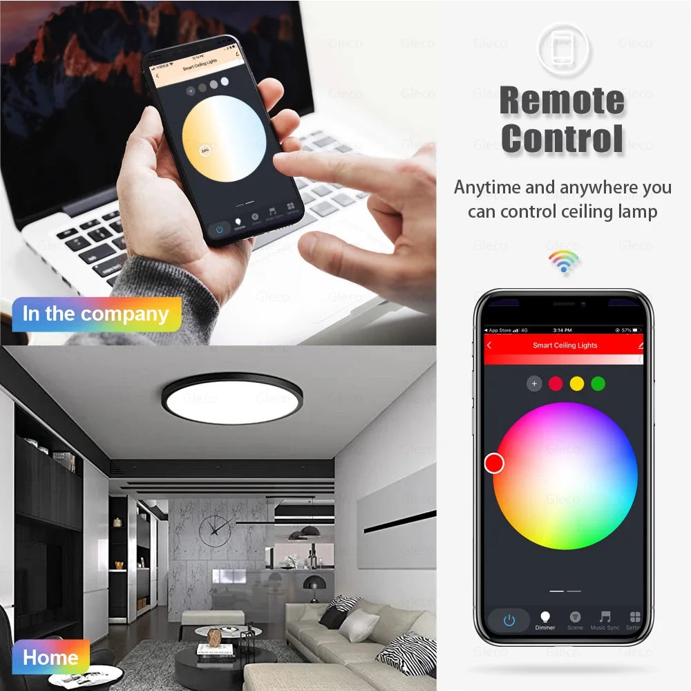 Tuya Wifi/Zigbee Ceiling Light RGBCW Led Ceiling Lamp Livingroom Home Decoration Smart Lamp For Smart Life APP Alexa Google Home