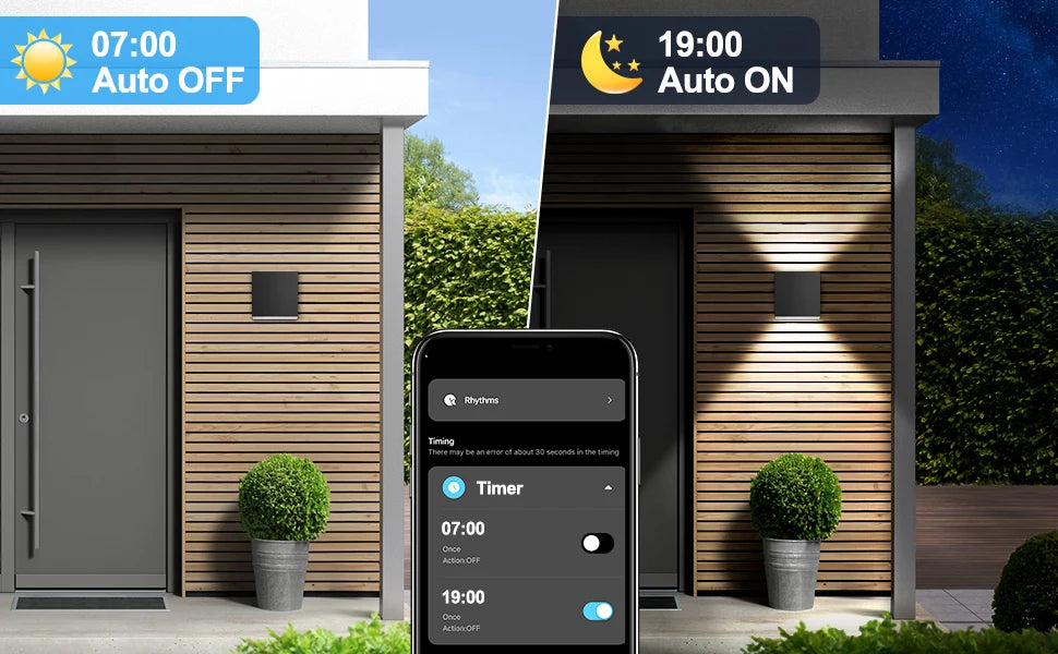 Tuya Outdoor LED Wall Lamp Smart Life APP Control Adjustable Angle RGBCCT Wall Lights,Work with Alexa Google Home