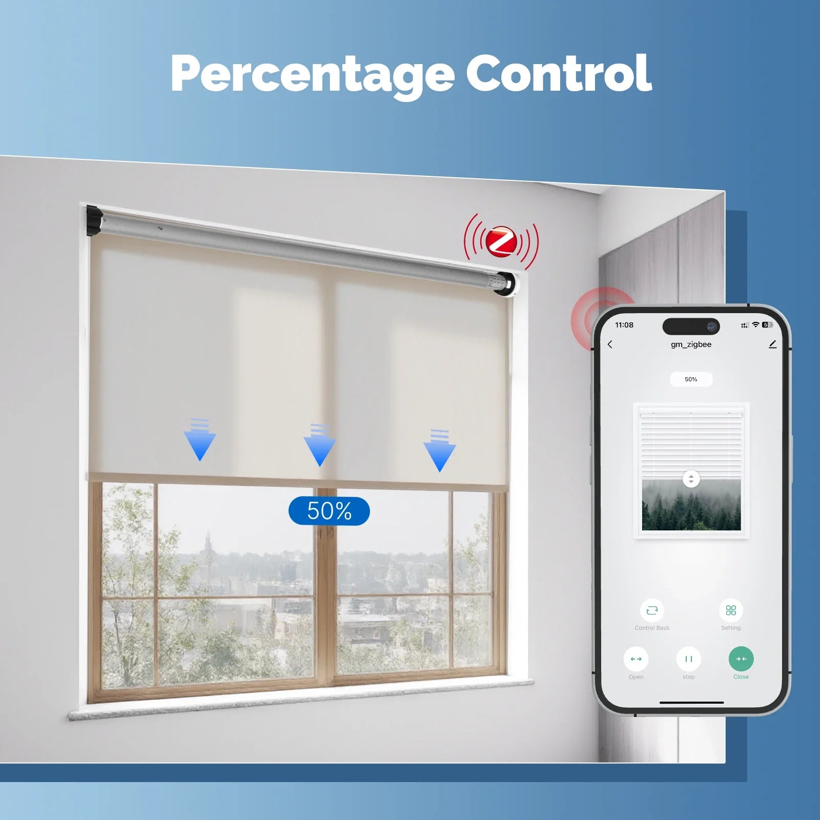 MOES Tuya Automatic Smart Zigbee Roller Shade Blinds Motor for 38mm Tube Remote Control work with Smart Life Alexa Google Home