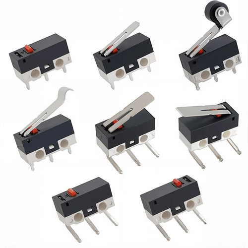 20PCS Mini Micro Limit Switch C NO NC 3 Pins PCB Terminals SPDT 1A 125V Roller Arc lever Snap Action Push Micro Mouse switches