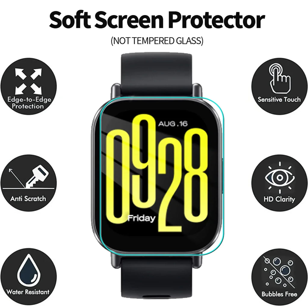 9H Premium Tempered Glass for Xiaomi Redmi Watch 5 Lite Active Smartwatch Screen Protector HD Clear Anti-scratch Protective Film