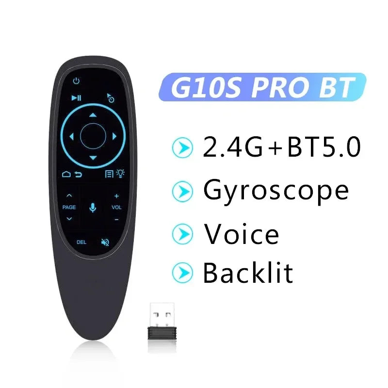 Remote Control Air Mouse Voice Gyroscope 7 Color Backlit Mini Keyboard Dual Mode 2.4G BT5.2 Wireless For Android Smart TV Box PC
