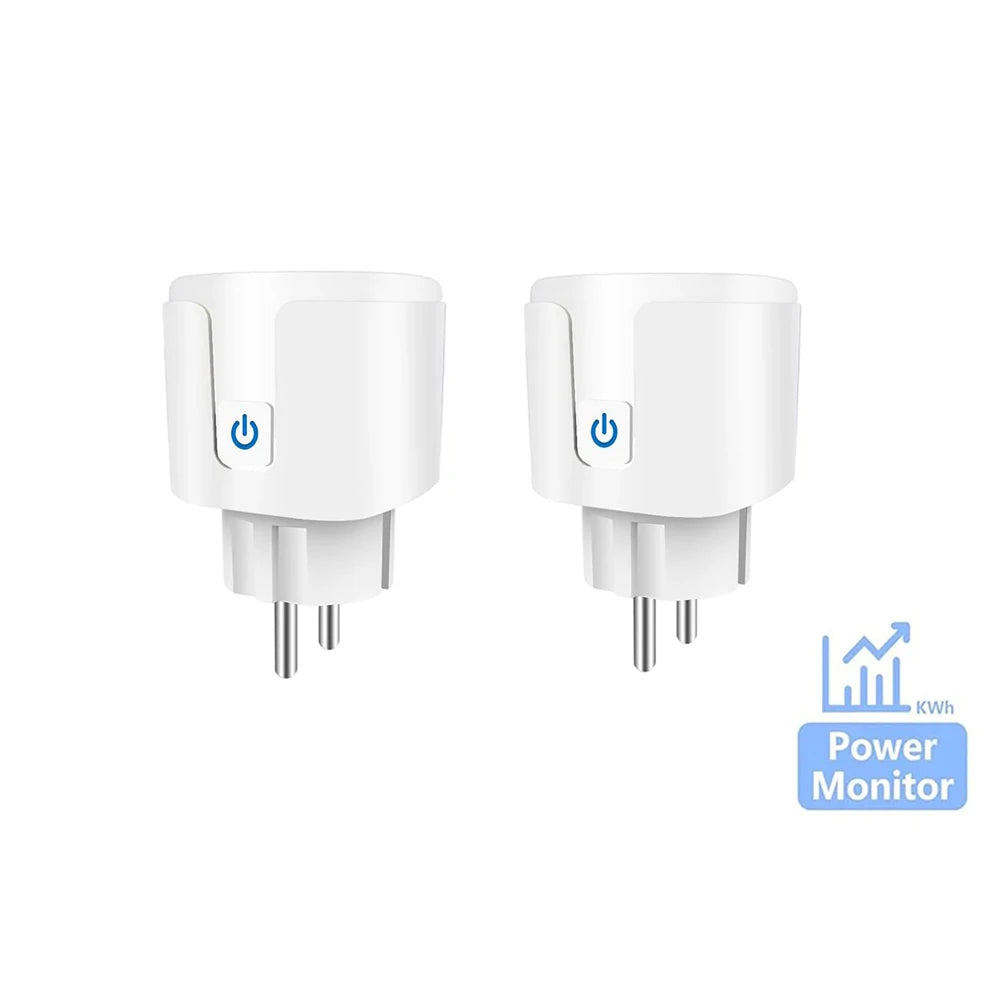 Work with Tuya Smart Life App EU 16A/20A WiFi Smart Socket Plug, Timer Function, Voice Control Compatible Alexa Google Assistant
