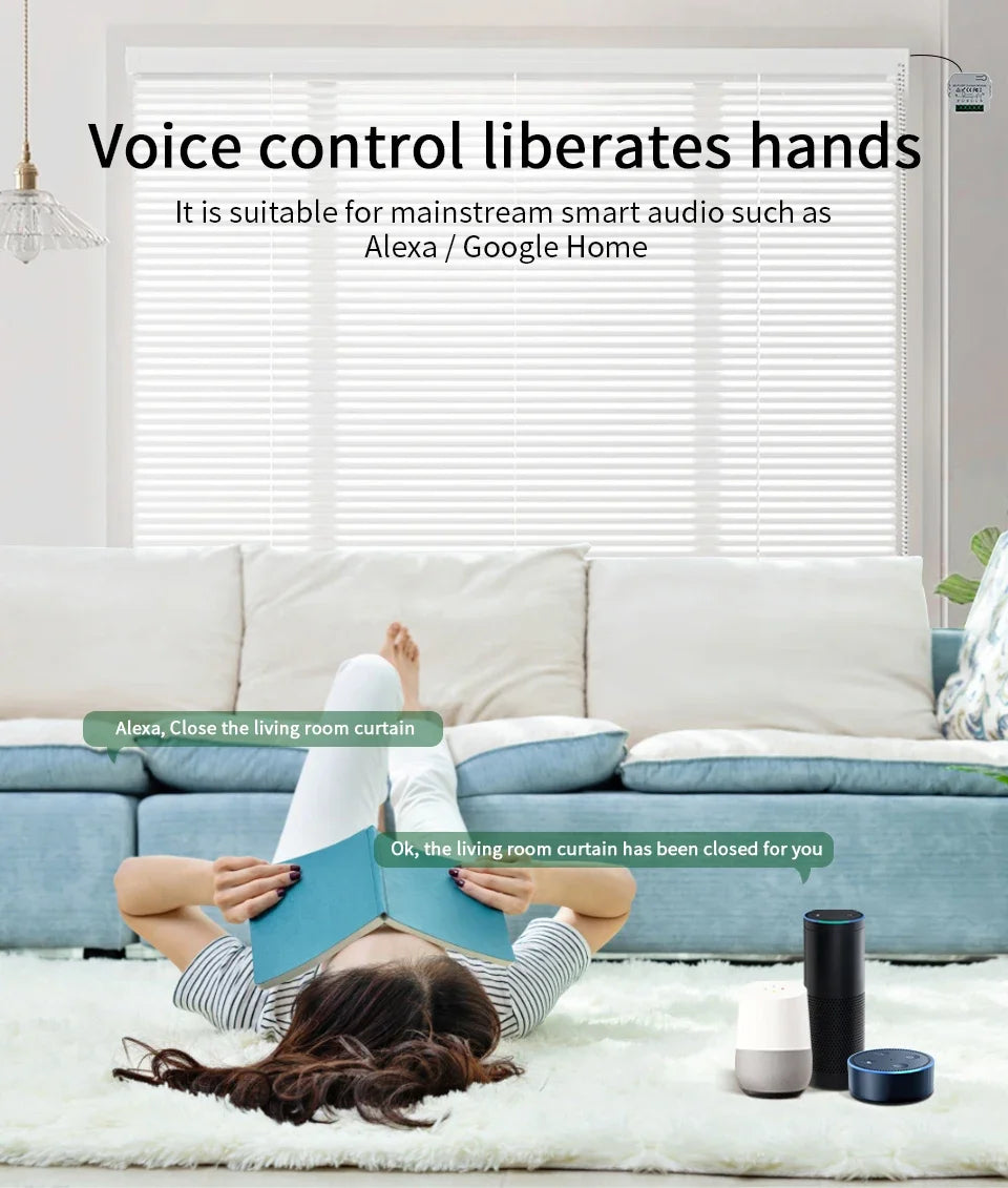 Wifi Smart Switch with RF 433Mhz Remote Tuya Smart Life Alexa Google App Voice Control Roller Blinds Shutters Projector Screen