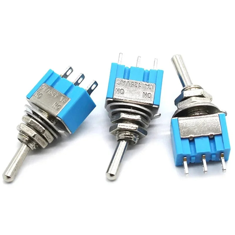 10PCS ON-OFF-ON / ON-ON Miniature Toggle Switches Mini MTS-102 103 202 203 Power Button Switch 3pin 6pin