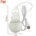 7W Camping LED Light USB Emergency Bulb Hanging Tent Light Barbecue Fishing Repair Outdoor Lamp Equipment Portable Lighting