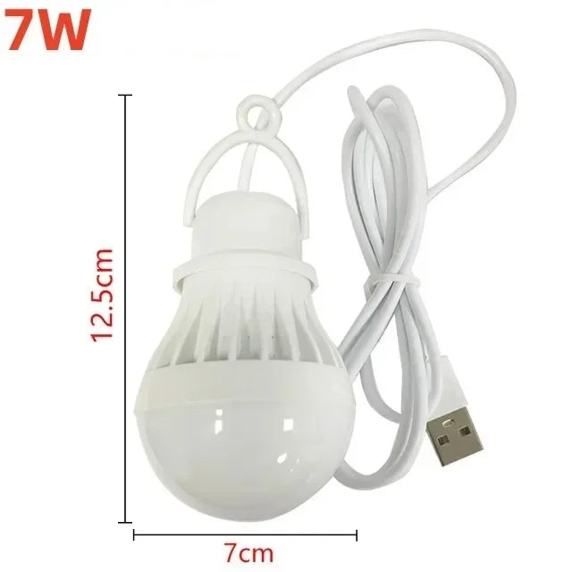 7W Camping LED Light USB Emergency Bulb Hanging Tent Light Barbecue Fishing Repair Outdoor Lamp Equipment Portable Lighting