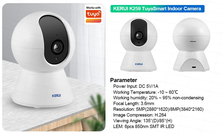 KERUI 4G/WiFi GSM Home Alarm with 7-inch IPS Large Touch Screen Panel Works with Tuya Wireless Security Alarm System Burglar