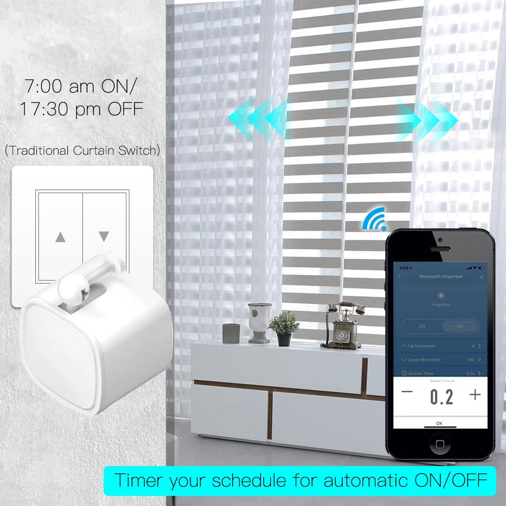 Smart Bluetooth Finger Robot Switch Button Smart Life APP Fingerbot Wireless Switch Bot Pusher with Bluetooth Gateway Option