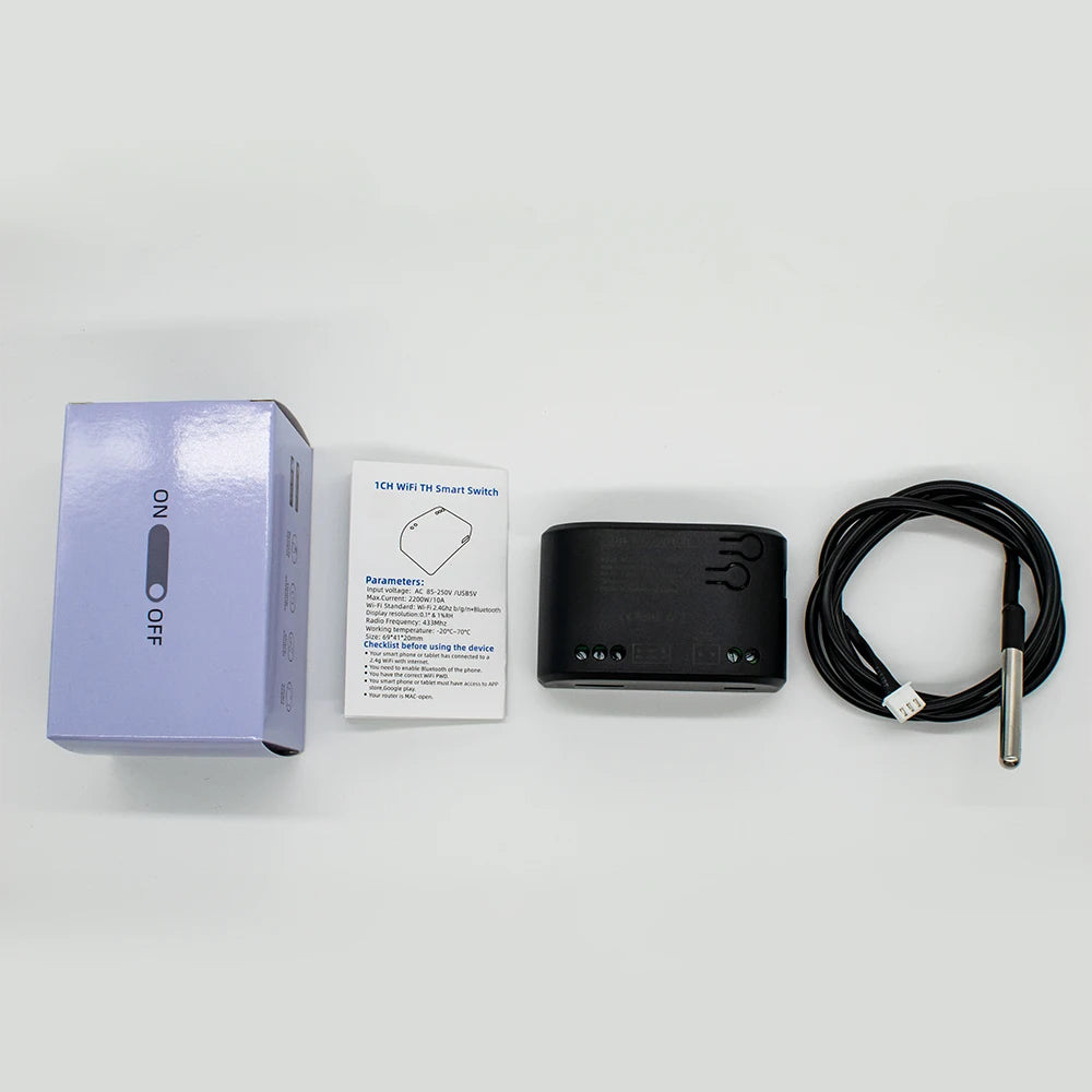 Wifi Temperature Sensor Tuya Smart Wifi Rf433 Intelligent Thermostat Switch 10A Data Monitoring Alexa Google Home Compatible