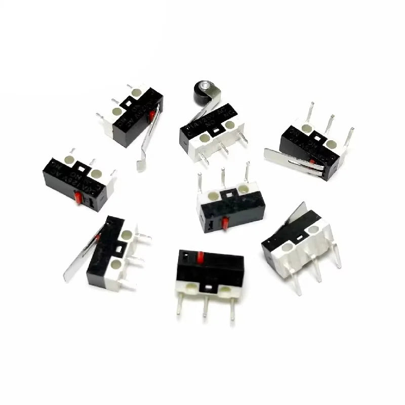 20PCS Mini Micro Limit Switch C NO NC 3 Pins PCB Terminals SPDT 1A 125V Roller Arc lever Snap Action Push Micro Mouse switches