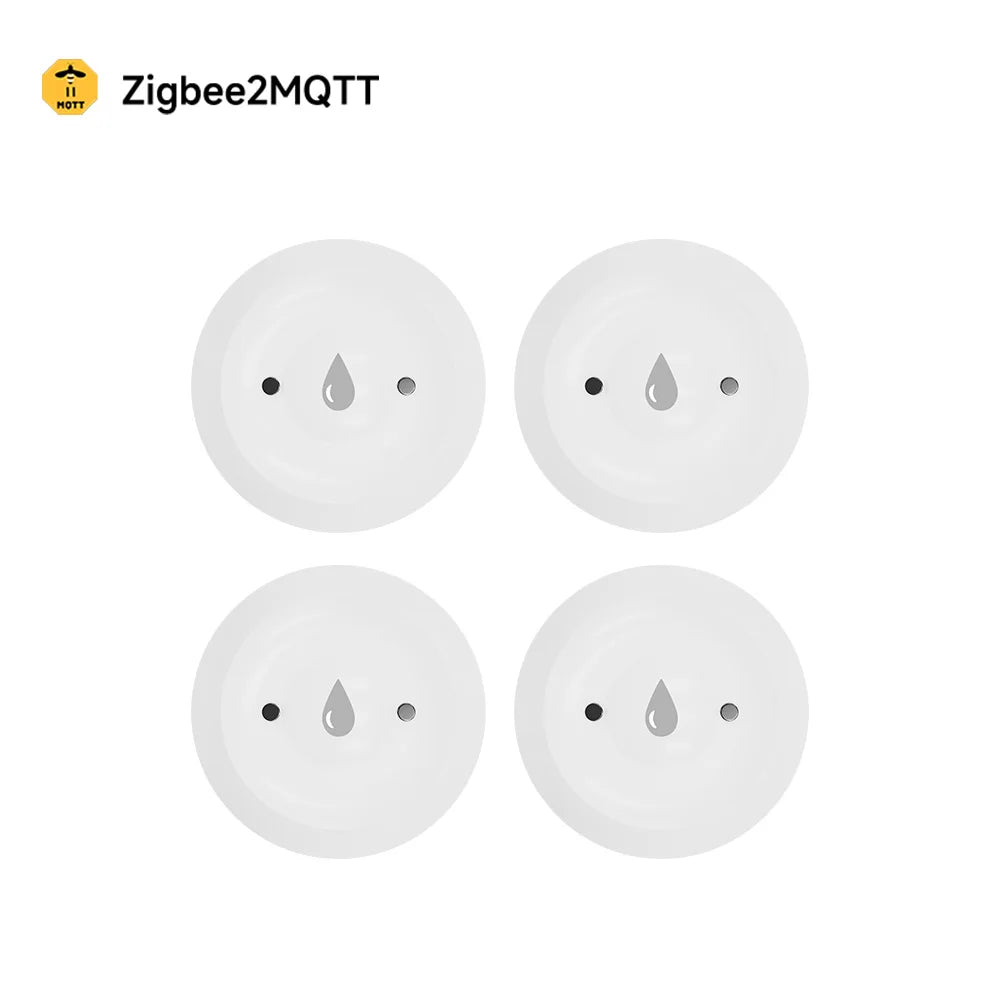 Zigbee Water Flood Sensor Leak Detector Home Security Alarm Remote Monitor Works with Home Assistant Zigbee2MQTT