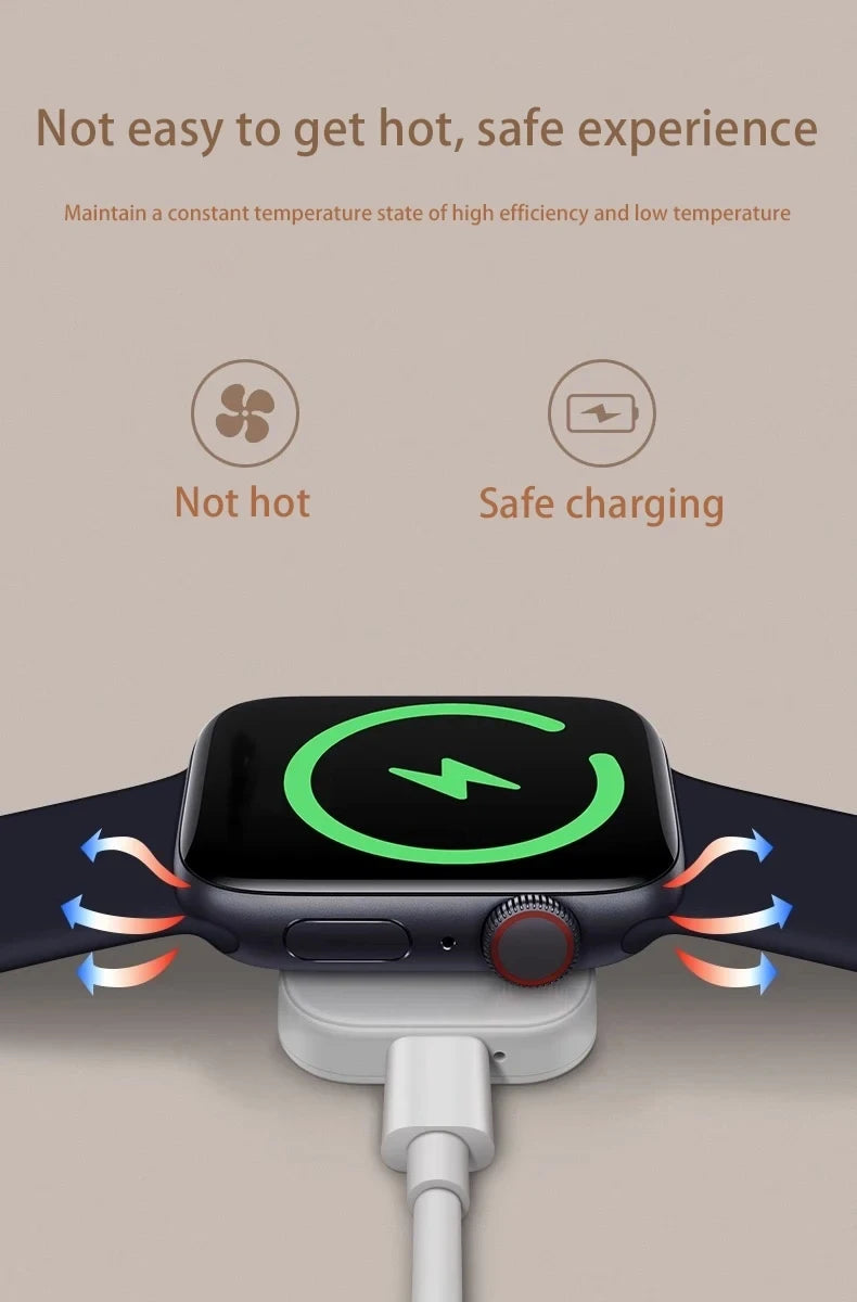 Wireless Watch Charging Dock Dual Interface Design Travel Adapter For Apple Watch Series 10 9 8 7 6 5 4 3 2 1 Home Office Travel