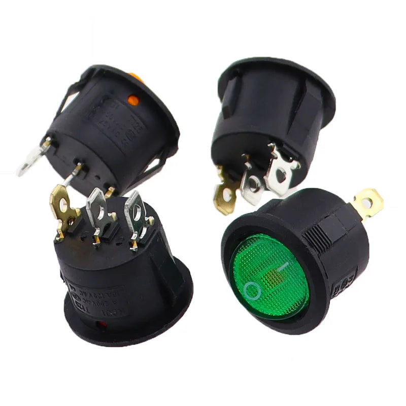 4Pcs KCD1 5V-12V / 220v ON/OFF Round Rocker Switch LED illuminated Car Dashboard Dash Boat Van With light