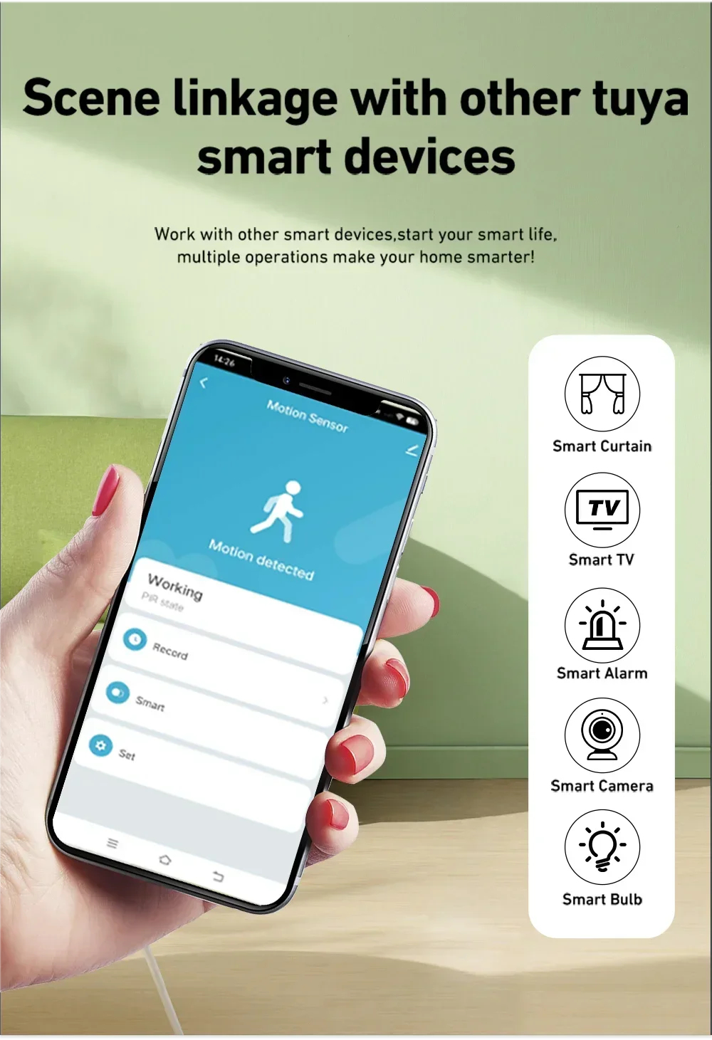 Tuya WiFI PIR Motion Sensor Smart Human Body Smart Home Sensor APP Remote Control Smart Life For Smart Home Work With Alexa