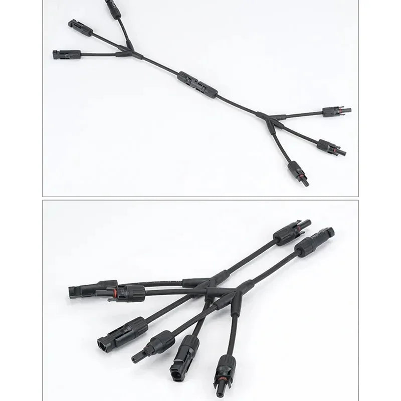 1/5Sets Photovoltaic PV Solar Cell Connector Solar Panel Parallel Connection PV Plug 1 To 2/3/4Way 30A 1000V Y Type Connector