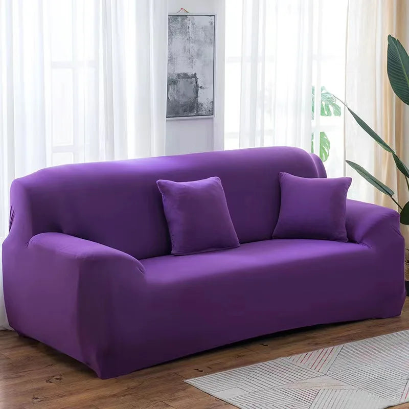 Solid Color 1/2/3/4 Seat Sofa Cover Stretch Milk Silk Fabric Couch Covers for Living Room Sectional Corner Settee Slipcovers 1PC