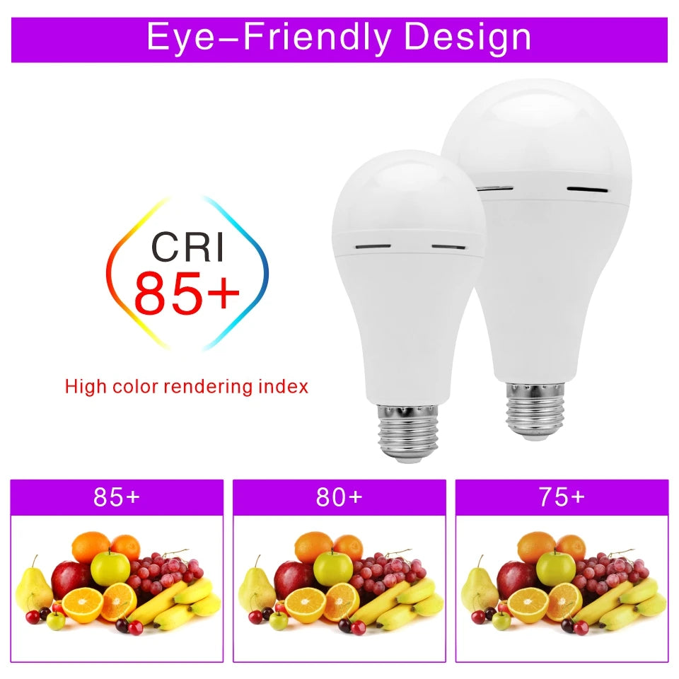 Emergency LED Light Bulb E27 7w 9w 12w 15w Rechargeable 1200mAh Battery 85-265V 110V 220V for Camping Tent Lamp Outdoor Lighting
