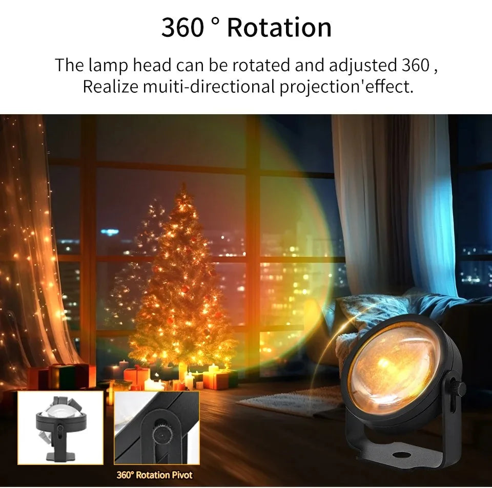 Tuya Smart Led Sunset Projector Lamp Smart Life App IR Remote Control RGB Atmosphere Spotlight Night Light for Party Photography