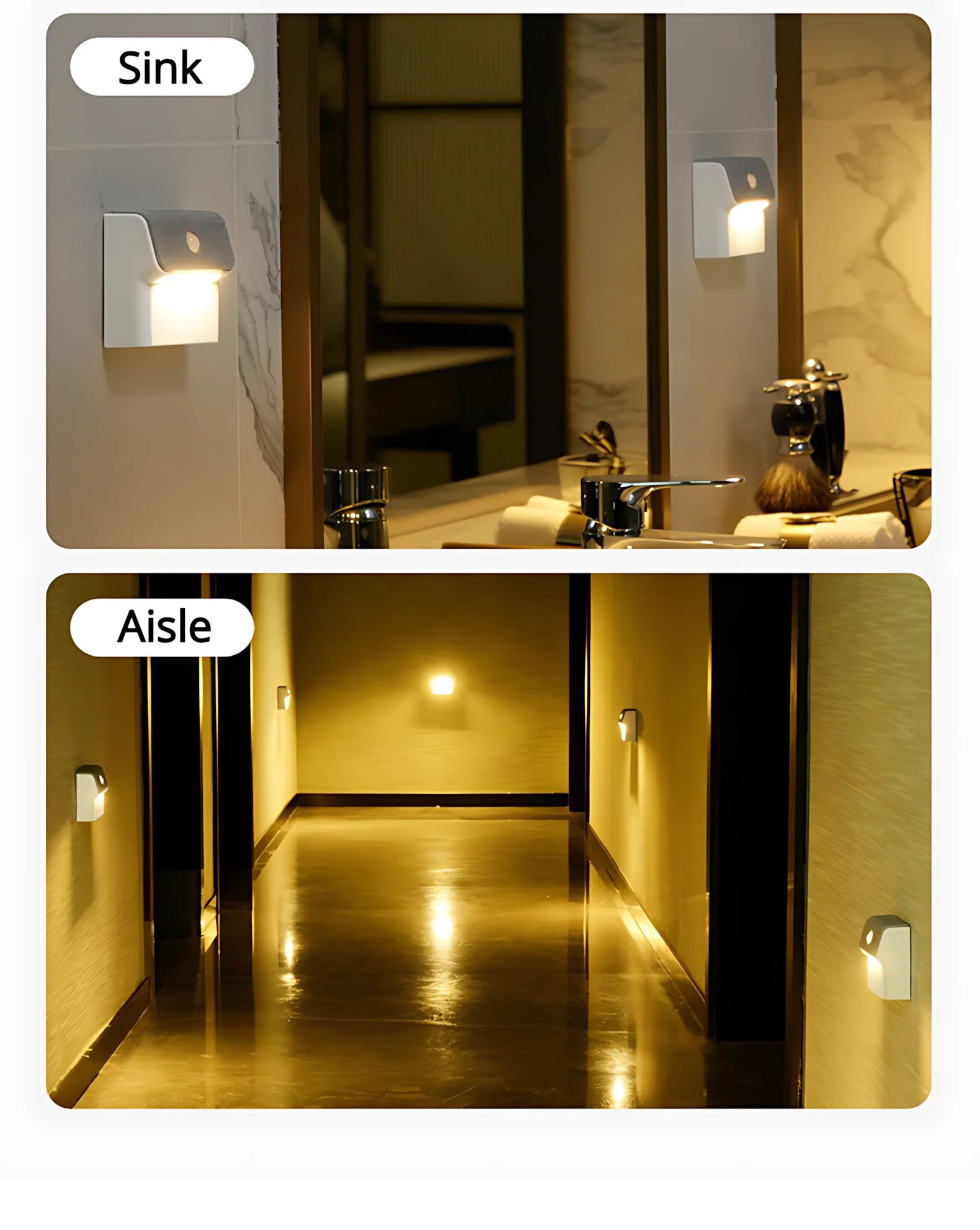 Smart Human Motion Sensor Wall Lamp, Rechargeable Wireless Magnetic LED Night Light, Auto On/Off for Closet Hallway Stairs