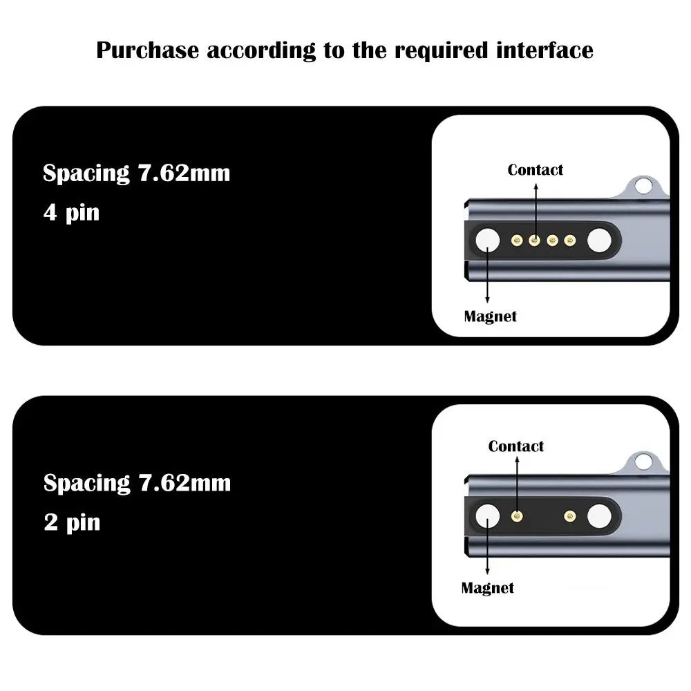 Suitable for Shokz devices bone transfer headset/smart watch charging adapter USB-C to 7.62MM 2-pin/4-pin magnetic charging port