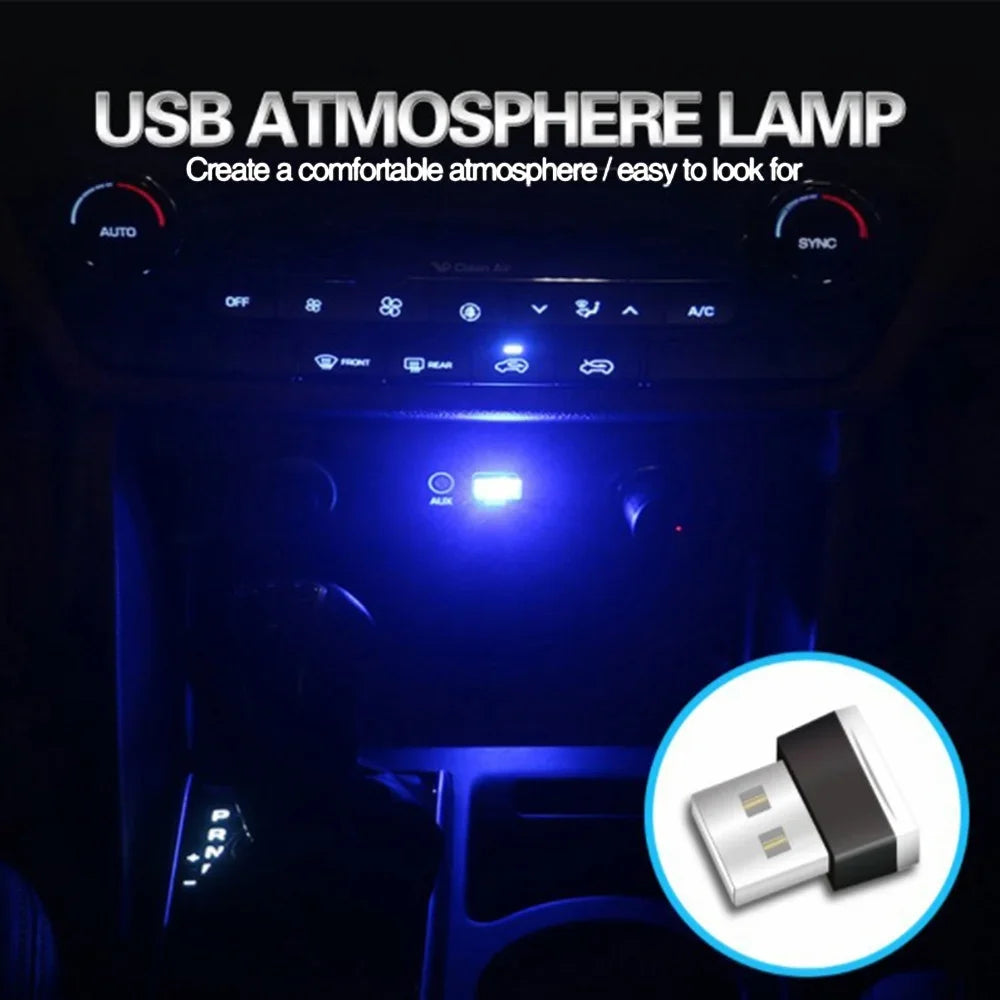 Universal Mini Atmosphere Lights Romantic USB Led Light Plug-In 5V Lamp Interior Ambient Lighting Car Accessories Home Decor