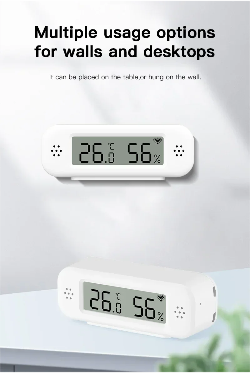 Tuya WiFi Temperature Humidity Sensor °C/°F Switchable Smart Home APP Remote Alarm Works with Alexa Google Home Yandex Alice