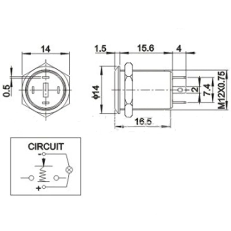 1PC 12mm 3V 5V 12V 220V Angel Eye Aluminum Metal LED Power Push Button Switch Self-reset Metal Switch Normally Open