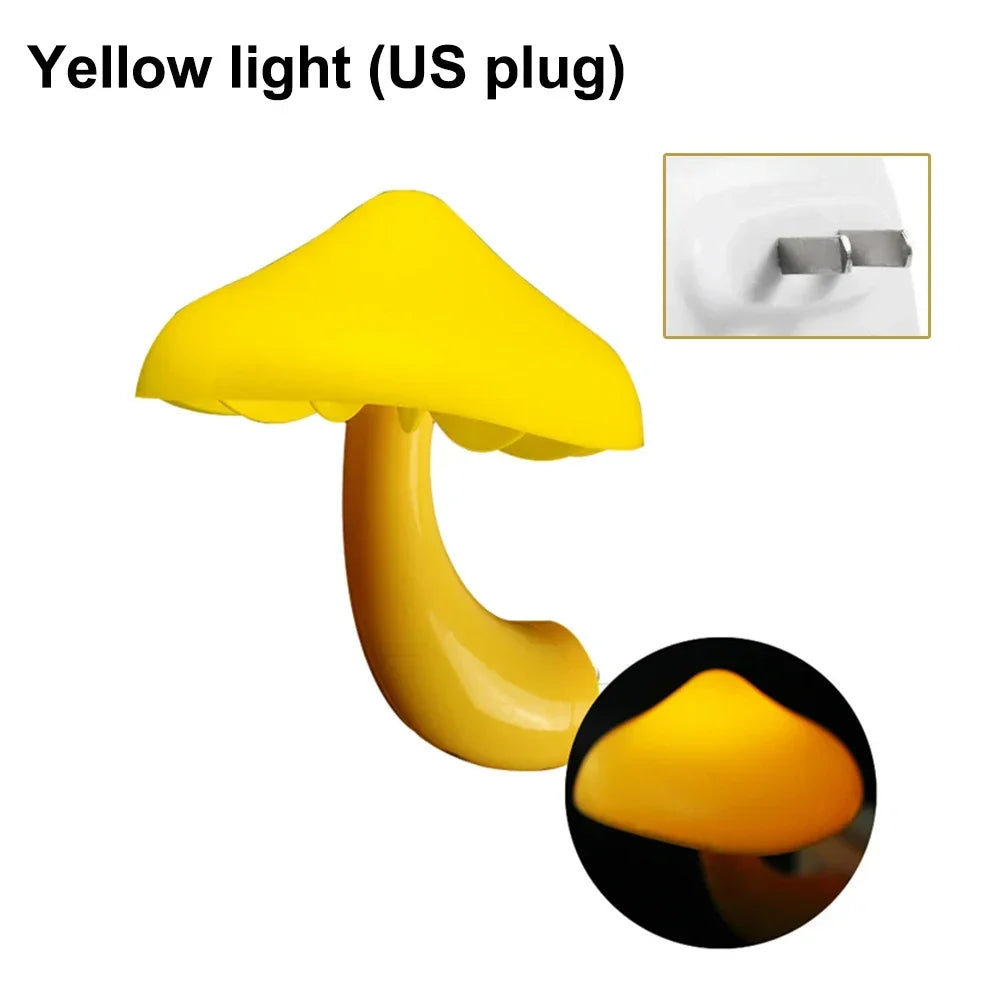 Christmas Gift LED Night Lights Mushroom Shape Automatic Sensor Bedroom Decor Wall Lamps for Kid Room Bedside Lamp US/EU Plug