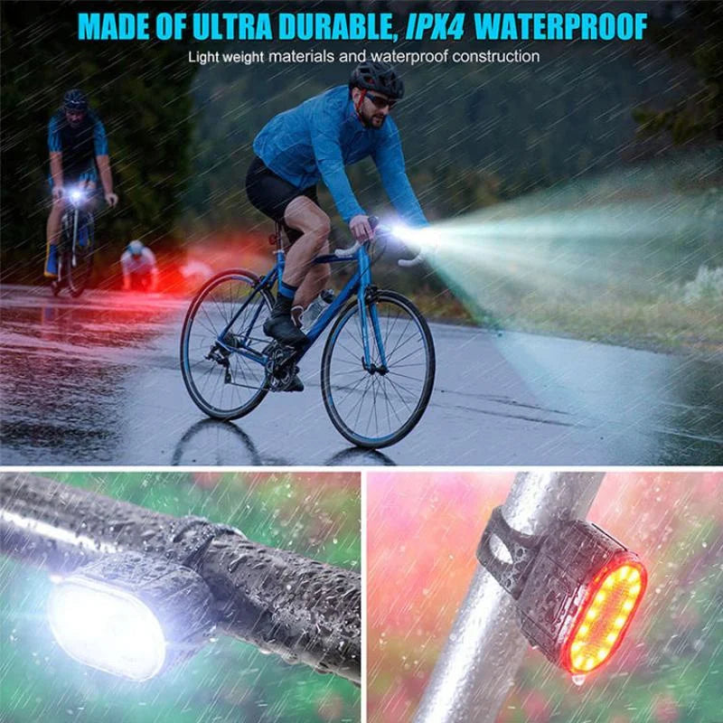 BUCKLOS Bike Light Set Rechargeable Rear Light Front Lamp Waterproof Riding Headlight USB MTB Taillight Led 1PC Cycling Parts