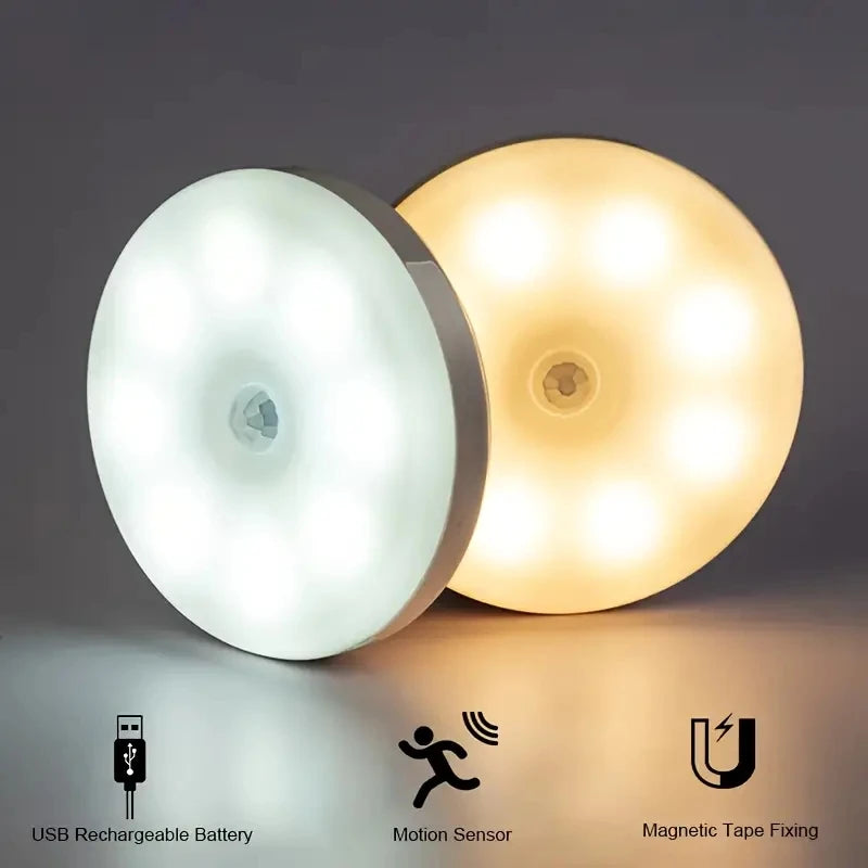 3pcs Motion Sensor Night Light - Wireless LED Detector Lamp for Bedroom, Staircase, Closet, and Room Decor-
