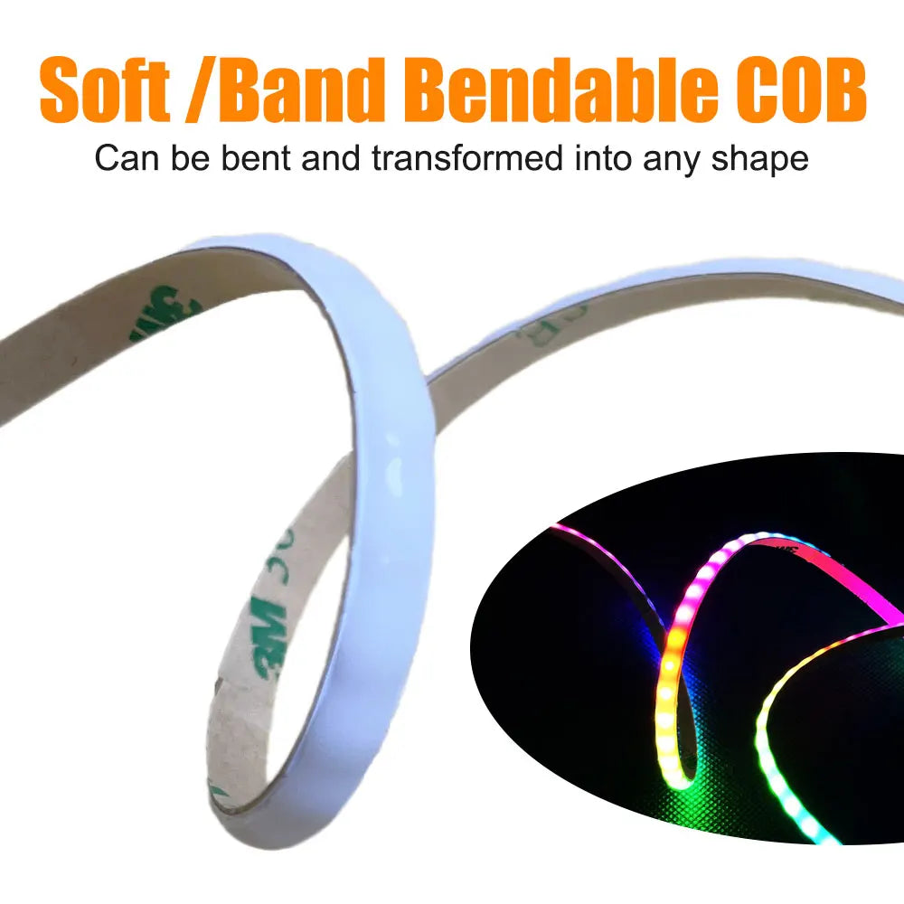 5mm WS2812B COB LED Strip Smart RGBIC WS2812 Individually Addressable High Density 160Leds/m  Flexible Pixel Light DC5V/DC12V