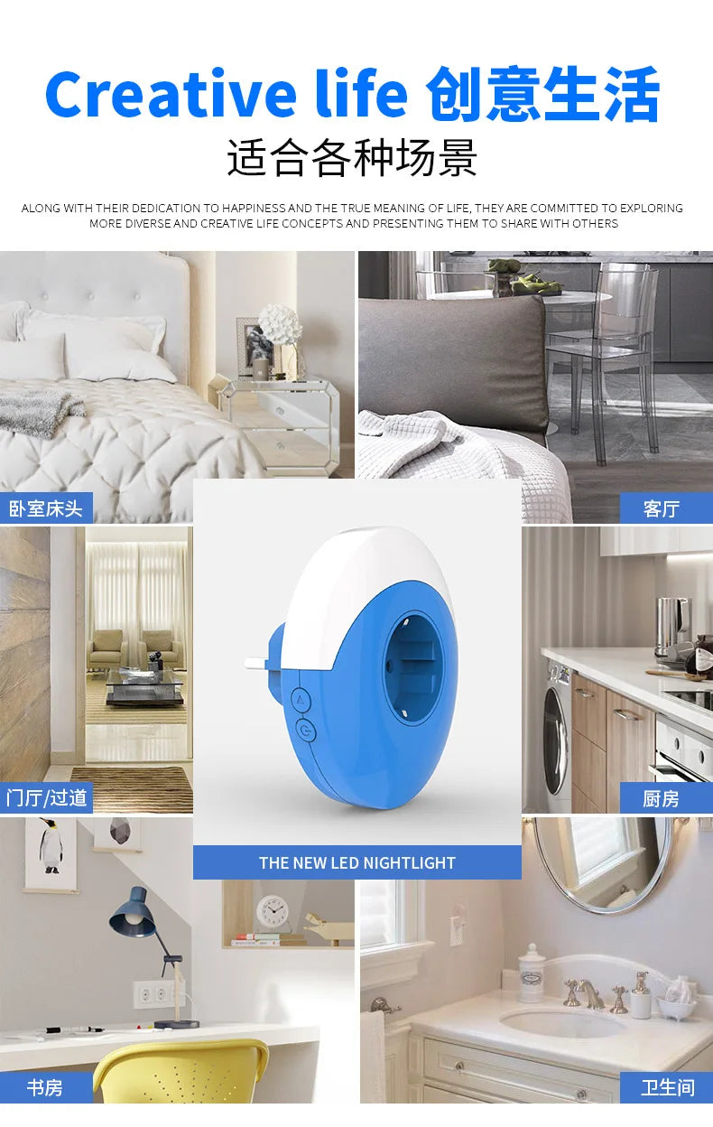 Tuya Wifi Smart Night Light Plug EU AU UK US Adapter Color LED Light Homekit Socket Voice Control Works with Alexa Google Home