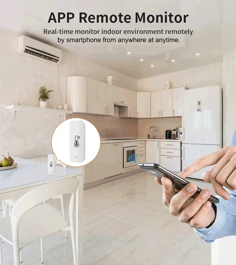Zigbee/WIFI Tuya Smart Temperature Humidity Sensor Thermometer Hygrometer APP Remote Alarm Zigbee2Mqtt Google Assistant Alice