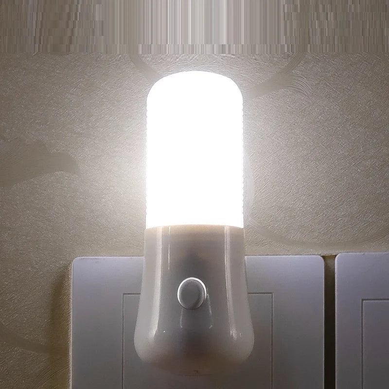 LED Night Light EU/US Plug Push Button Switch Wall Socket Lamp Bedroom Bedside Lamp Baby Room Corridor Home Decor Night Lights