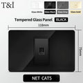 118 Series Black Tempered Glass Wall Switch Socket Italy Standard 16A Outlet with USB Type-C 20W Fast Charging for Home Office