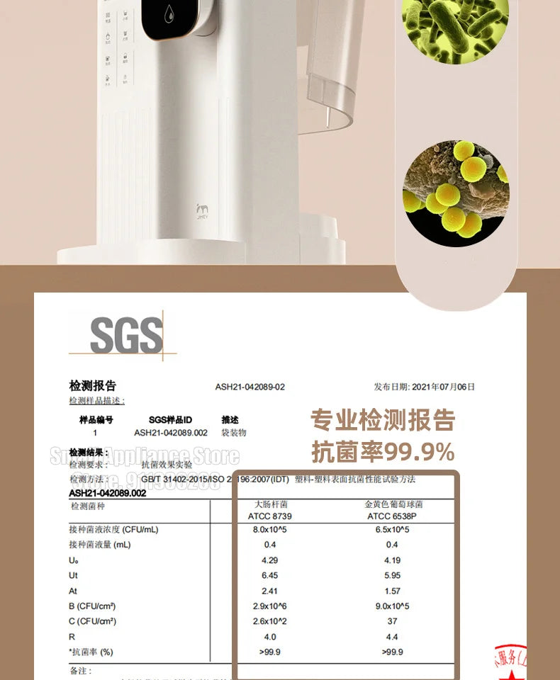 JMEY Instant Heat Water Dispenser Portable Home Office Tea Maker Two Water Filling Methods Water Heater Desktop Water Purifier