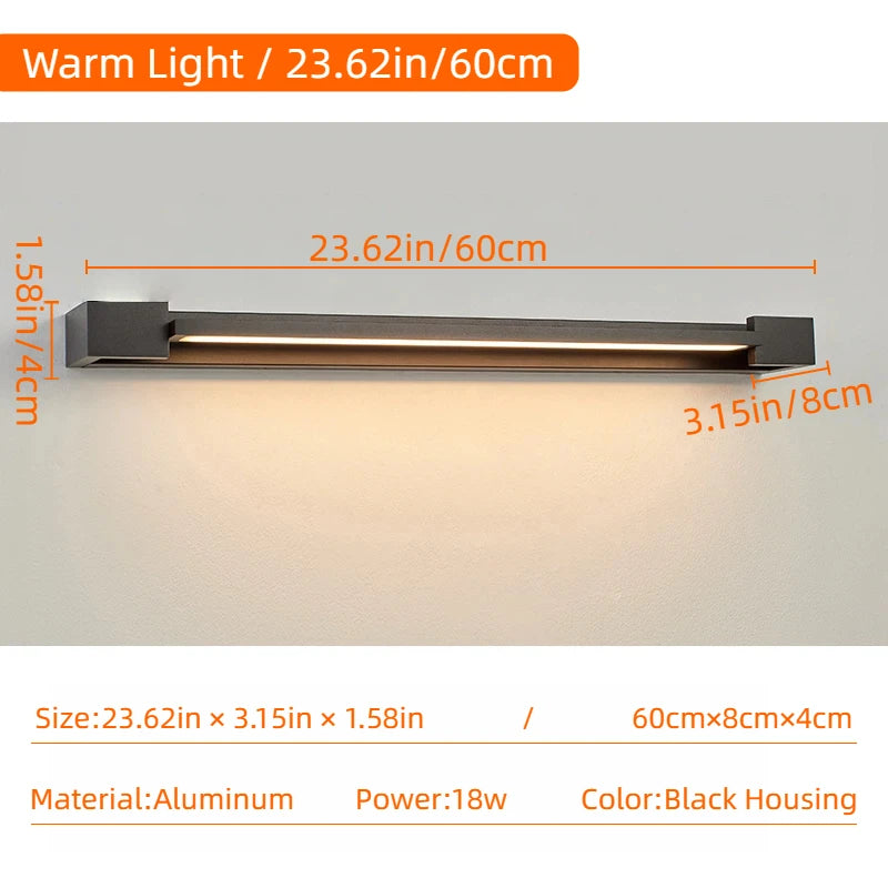 Latest 2026 Rotatable Adjustable LED Wall Lamp,IP65 Aluminum Long Strip Sconce for Bedroom Computer Room Villa Store Interior