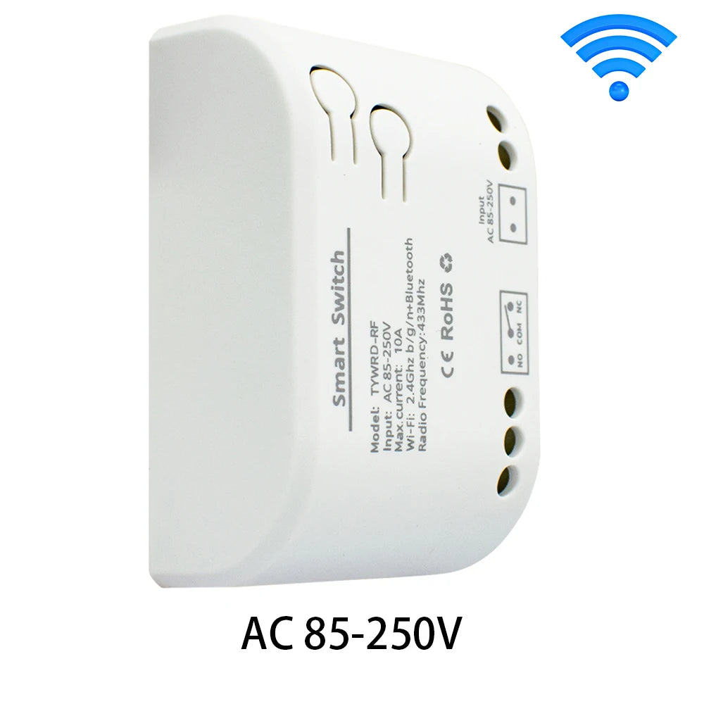 1CH Zigbee/WIFI Smart Relay 12V 24V 220V Dry Contact NO/NC/COM Module Timer Inching Switch for Light/Motor,Works with Tuya Alexa